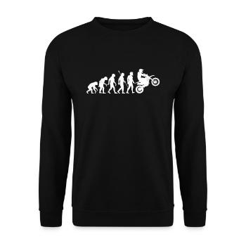 Biker Motorradfahrer Motorrad Evolution - Unisex Pullover - Schwarz - Vorne - Alina (178cm) & Michal (187cm)
