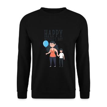 Mutter Sohn Muttertag Tshirt Geschenk - Unisex Pullover - Schwarz - Vorne - Alina (178cm) & Michal (187cm)