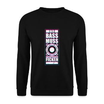 Techno ACID Psytrance Der Bass Fickt - Unisex Pullover - Schwarz - Vorne - Alina (178cm) & Michal (187cm)