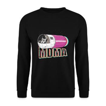 MDMA Ectasy Pill Techno Goa Gift - Unisex Sweatshirt - black - Front - Alina (178cm) & Michal (187cm)