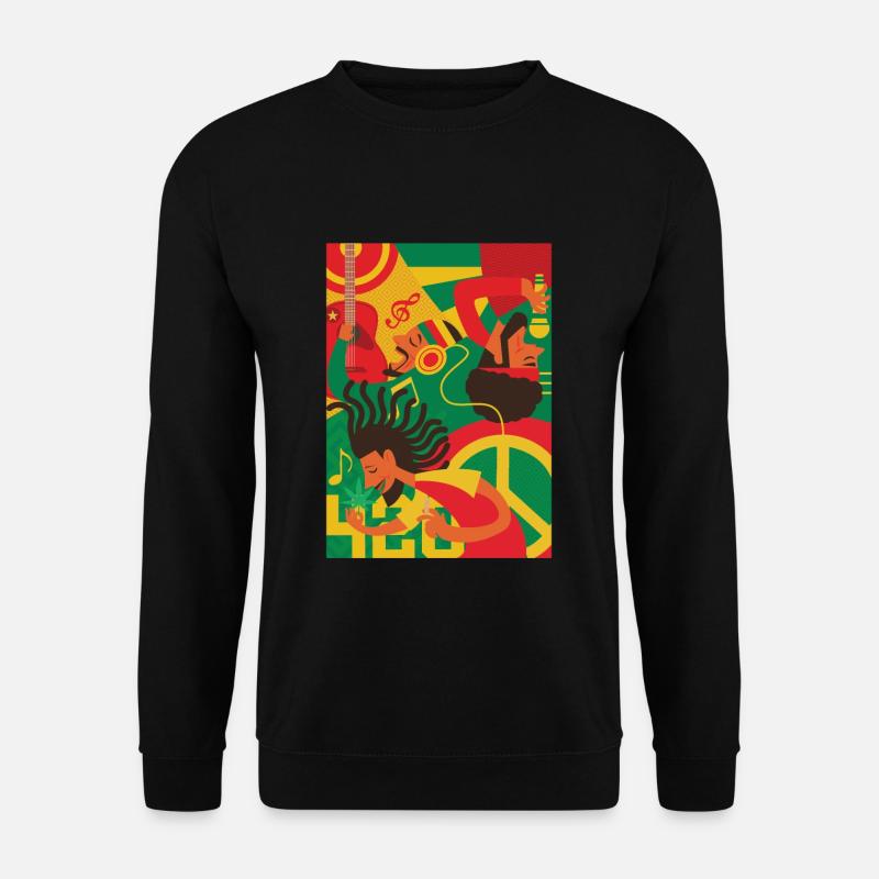 Reggae Rastafari Rasta - Unisex Pullover - Schwarz