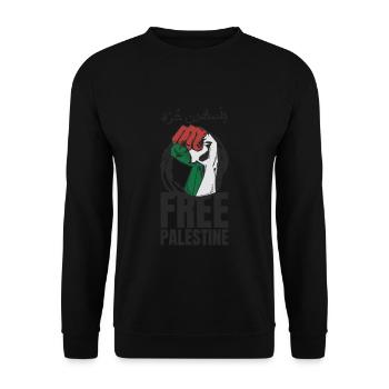 Free Palestine Movement - Unisex Sweatshirt - black - Front - Alina (178cm) & Michal (187cm)