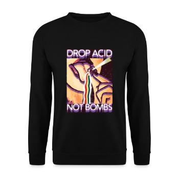 LSD Tshirt Drop Acid Not Bombs - Unisex Sweatshirt - black - Front - Alina (178cm) & Michal (187cm)