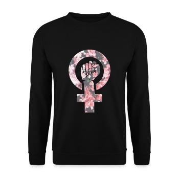 Feminist Tshirt Feminism for Women: The Perfect - Unisex Sweatshirt - black - Front - Alina (178cm) & Michal (187cm)