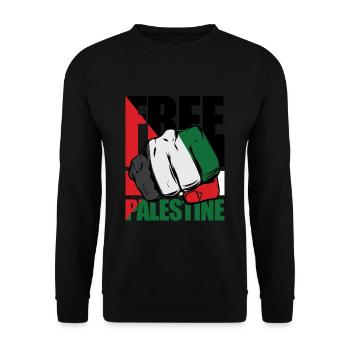 Free Palestine Israel protest - Unisex Sweatshirt - black - Front - Alina (178cm) & Michal (187cm)