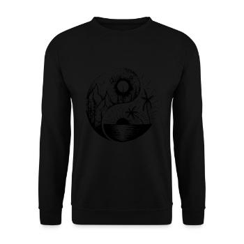 Zen Ying Yang Sonne Mond - Unisex Pullover - Schwarz - Vorne - Alina (178cm) & Michal (187cm)