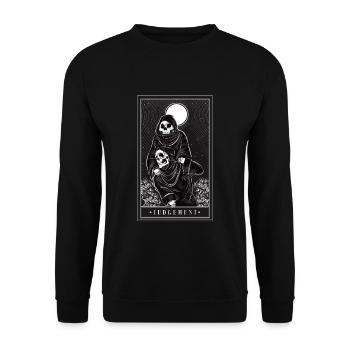 Judgement - Tarot Karten Lesen - Unisex Pullover - Schwarz - Vorne - Alina (178cm) & Michal (187cm)