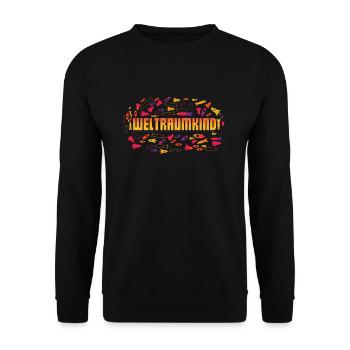 Weltraumkind - Unisex Pullover - Schwarz - Vorne - Alina (178cm) & Michal (187cm)