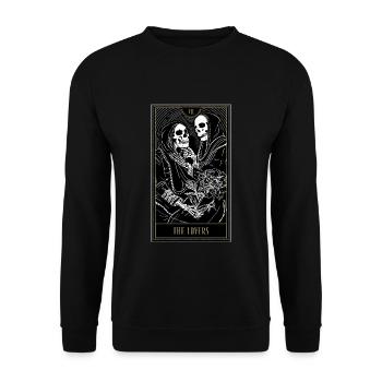 The Lovers Tarot Card - Unisex Sweatshirt - black - Front - Alina (178cm) & Michal (187cm)