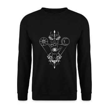 Tarot Sonne Mond Kartenlesen - Unisex Pullover - Schwarz - Vorne - Alina (178cm) & Michal (187cm)
