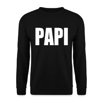 Papi - Unisex Sweatshirt - black - Front - Alina (178cm) & Michal (187cm)