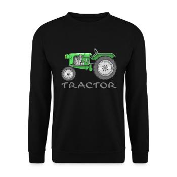 cooler Traktor - tractor comic - Unisex Pullover - Schwarz - Vorne - Alina (178cm) & Michal (187cm)