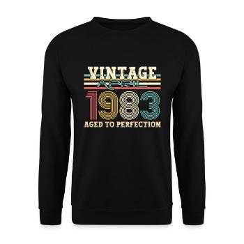 Vintage April 1983 40th birthday men 40 years - Unisex Sweatshirt - black - Front - Alina (178cm) & Michal (187cm)