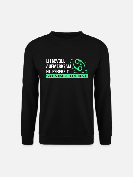 Sternzeichen Krebs - Eigenschaften - Unisex Pullover - Schwarz