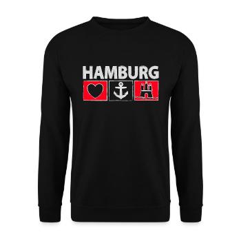 Hambourg - Sweat-shirt Unisexe - noir - Devant - Alina (178cm) & Michal (187cm)