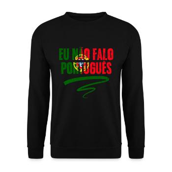 Retro Eu Não Falo Português I Don't Speak - Unisex Sweatshirt - black - Front - Alina (178cm) & Michal (187cm)
