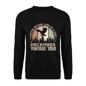 Incomparable depuis décembre 1959 65 Anniversaire - Sweat-shirt Unisexe - noir - Devant - Alina (178cm) & Michal (187cm)