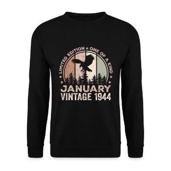 Incomparable depuis janvier 1944 80 Anniversaire - Sweat-shirt Unisexe - noir - Devant - Alina (178cm) & Michal (187cm)