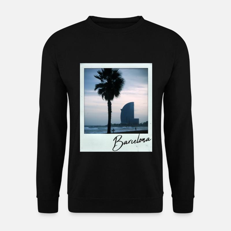 Plage de Barcelone - Sweat-shirt Unisexe - noir