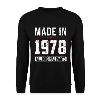 Fabriqué en 1978 Toutes les pièces d'origine - Anniversaire - Sweat-shirt Unisexe - noir - Devant - Alina (178cm) & Michal (187cm)