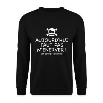 Drôle nerveux énerver ronchon grincheux râleur - Sweat-shirt Unisexe - noir - Devant - Alina (178cm) & Michal (187cm)