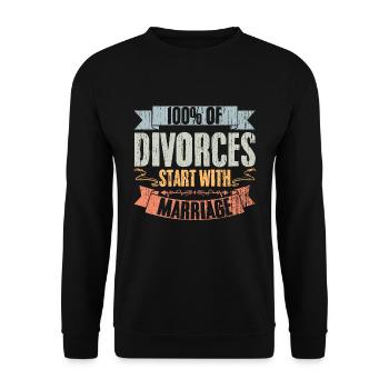 Les divorces vintage commencent par un divorce de mariage - Sweat-shirt Unisexe - noir - Devant - Alina (178cm) & Michal (187cm)