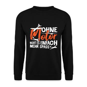 Segelflieger Pilot Flugzeug Ohne Motor - Unisex Pullover - Schwarz - Vorne - Alina (178cm) & Michal (187cm)