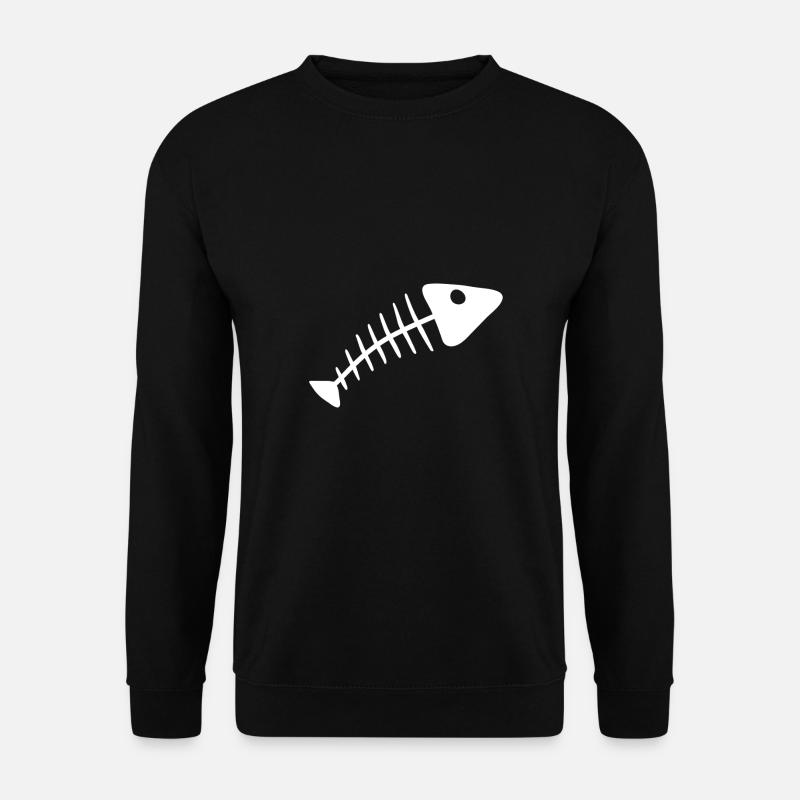 Fischskelett Fischgerippe - Unisex Pullover - Schwarz