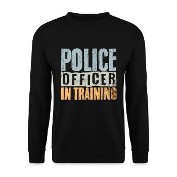 Vintage Police Officer In Training For A Future - Unisex Sweatshirt - black - Front - Alina (178cm) & Michal (187cm)