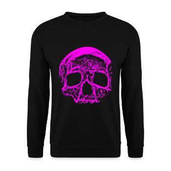 Grand crâne rose - Sweat-shirt Unisexe - noir - Devant - Alina (178cm) & Michal (187cm)