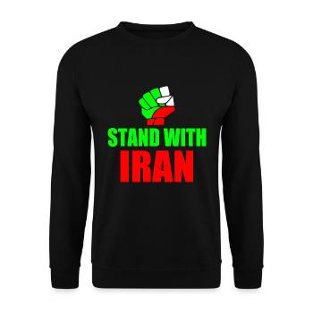 Stand with iran - Unisex Sweatshirt - black - Front - Alina (178cm) & Michal (187cm)
