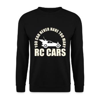 Man kann nie zu viele RC Cars RC Racing Racer - Unisex Pullover - Schwarz - Vorne - Alina (178cm) & Michal (187cm)