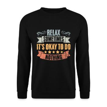 Relax Vintage Positivity Sometimes It's Okay To Do - Unisex Pullover - Schwarz - Vorne - Alina (178cm) & Michal (187cm)