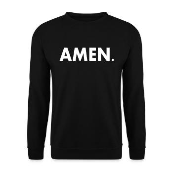 Amen - Unisex Pullover - Schwarz - Vorne - Alina (178cm) & Michal (187cm)