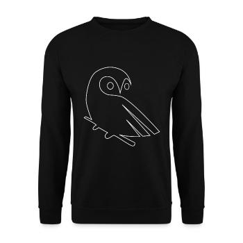 Eule - Unisex Pullover - Schwarz - Vorne - Alina (178cm) & Michal (187cm)