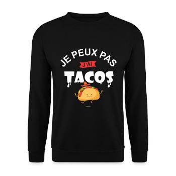 je peux pas j ai tacos taco chef cuisine mexicaine - Sweat-shirt Unisexe - noir - Devant - Alina (178cm) & Michal (187cm)