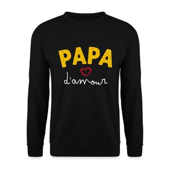 Papa D'amour Le Meilleur de Tous - Sweat-shirt Unisexe - noir - Devant - Alina (178cm) & Michal (187cm)