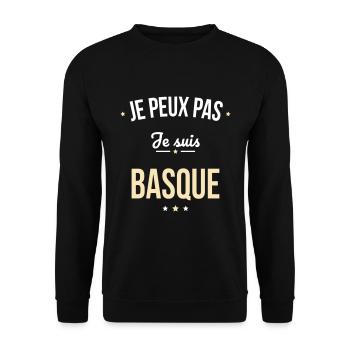 Je peux pas je suis Basque - Sweat-shirt Unisexe - noir - Devant - Alina (178cm) & Michal (187cm)