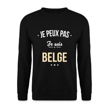 Je peux pas je suis Belge - Sweat-shirt Unisexe - noir - Devant - Alina (178cm) & Michal (187cm)