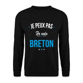 Je peux pas je suis Breton - Sweat-shirt Unisexe - noir - Devant - Alina (178cm) & Michal (187cm)