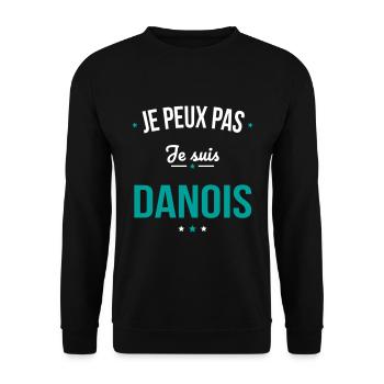 Je peux pas je suis Danois - Sweat-shirt Unisexe - noir - Devant - Alina (178cm) & Michal (187cm)