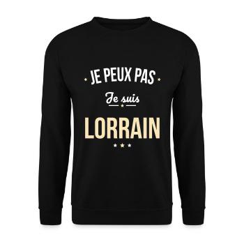 Je peux pas je suis Lorrain - Sweat-shirt Unisexe - noir - Devant - Alina (178cm) & Michal (187cm)