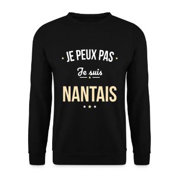 Je peux pas je suis Nantais - Sweat-shirt Unisexe - noir - Devant - Alina (178cm) & Michal (187cm)