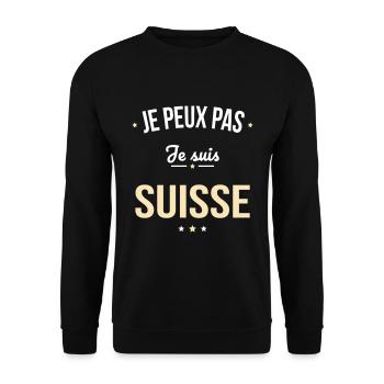 Je peux pas je suis Suisse - Sweat-shirt Unisexe - noir - Devant - Alina (178cm) & Michal (187cm)