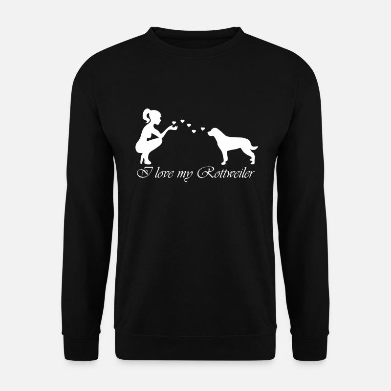 Rottweiler mit Frau - Unisex Pullover - Schwarz