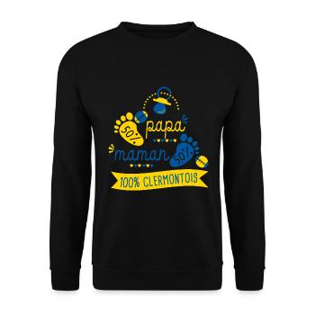 Rugby bébé clermontois supporter Rugby Clermont - Sweat-shirt Unisexe - noir - Devant - Alina (178cm) & Michal (187cm)