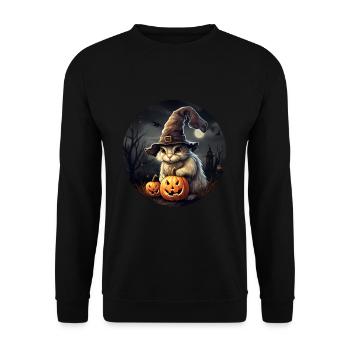 Halloween Häschen - Unisex Pullover - Schwarz - Vorne - Alina (178cm) & Michal (187cm)