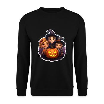Children on Halloween - Unisex Sweatshirt - black - Front - Alina (178cm) & Michal (187cm)