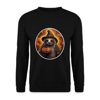 Halloween Sloth 3 - Unisex Sweatshirt - black - Front - Alina (178cm) & Michal (187cm)