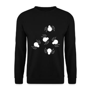 Spinne weiß - Unisex Pullover - Schwarz - Vorne - Alina (178cm) & Michal (187cm)